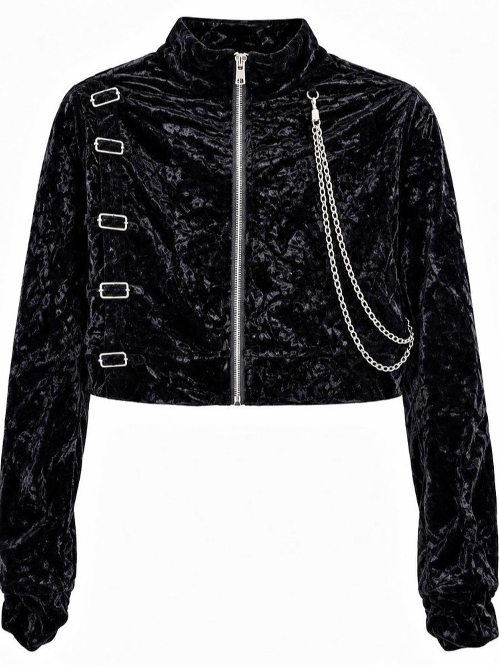 Black Cropped Moto Jacket Like New
